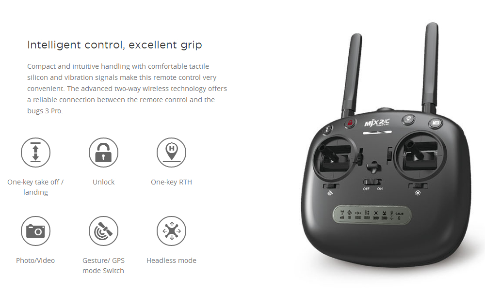 MJX Bugs 3 Pro B3Pro GPS 5G WiFi FPV Brushless RC Drone with C6000 1080P Camera Follow Me Mode RTF - Two Battery