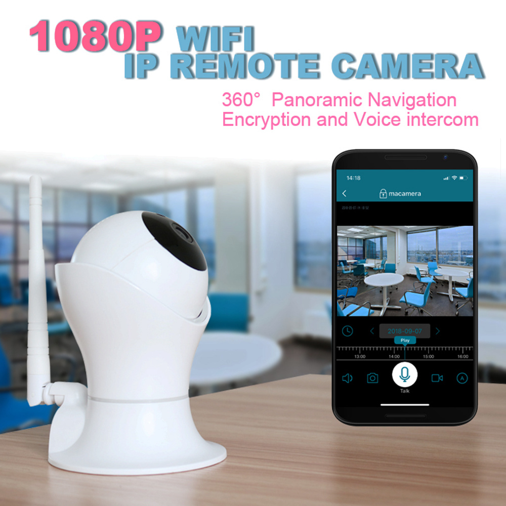 JINVISECURITY JV-SW2M10 1080P Wifi Smart Remote IP Camera IR-Cut Night Vision Voice Intercom - White UK Plug