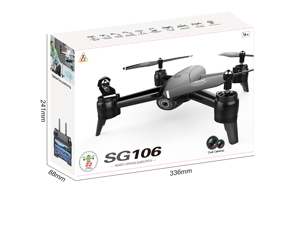 SG106 1080P WiFi FPV RC Drone Optical Flow Positioning RTF - Black