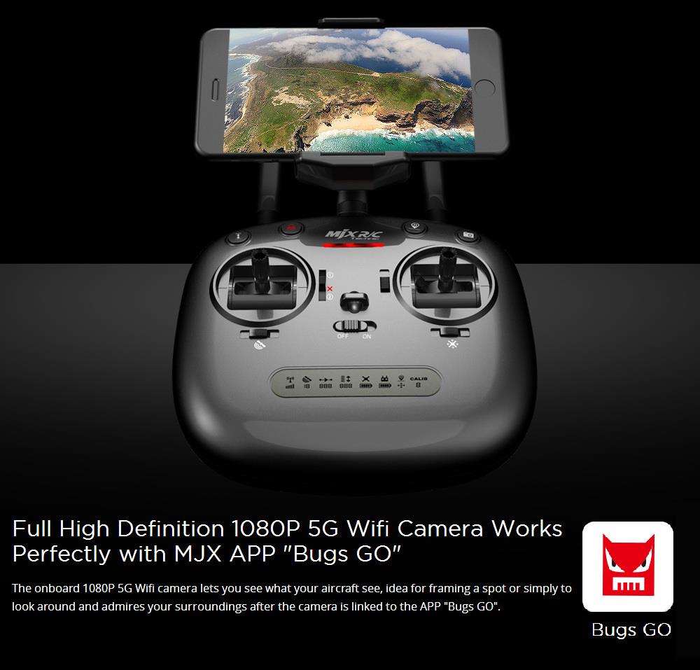 MJX Bugs 2 SE B2SE 1080P FHD GPS 5G WiFi FPV Brushless RC Drone with Altitude Hold Mode RTF - Two Battery