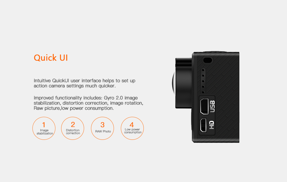 Hawkeye Firefly 8SE 4K HD Action Camera with 2.0" IPS Touch Screen SONY IMX117 12 Mega WDR CMOS Sensor - 170 Degrees Lens