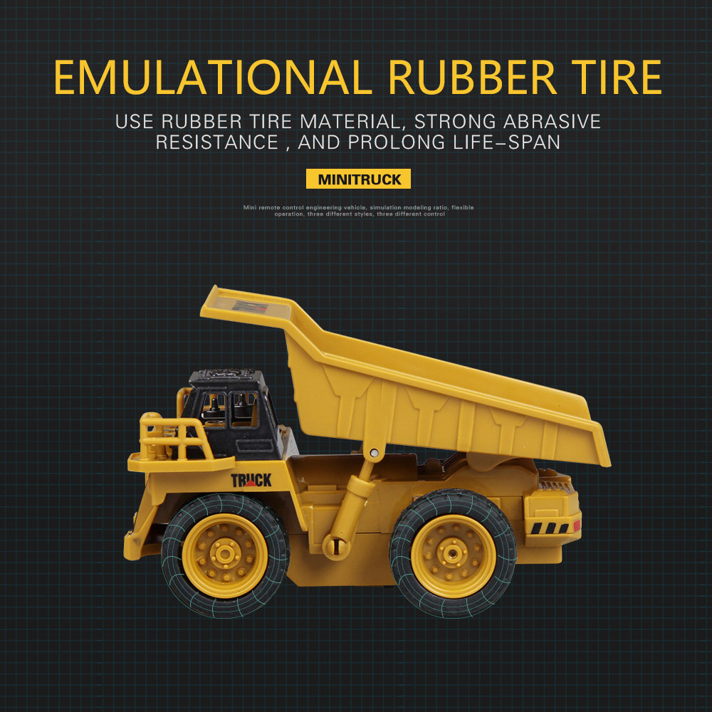 ShenQiWei 8028 1:64 4CH Mini Dump Truck RC Car Engineering Vehicles - RTR