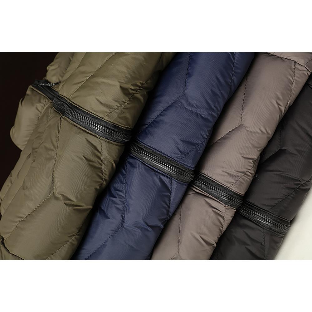 Men Winter Casual Stand Collar Solid Color Cotton Waistcoat Sleeveless Jacket Size L - Army Green
