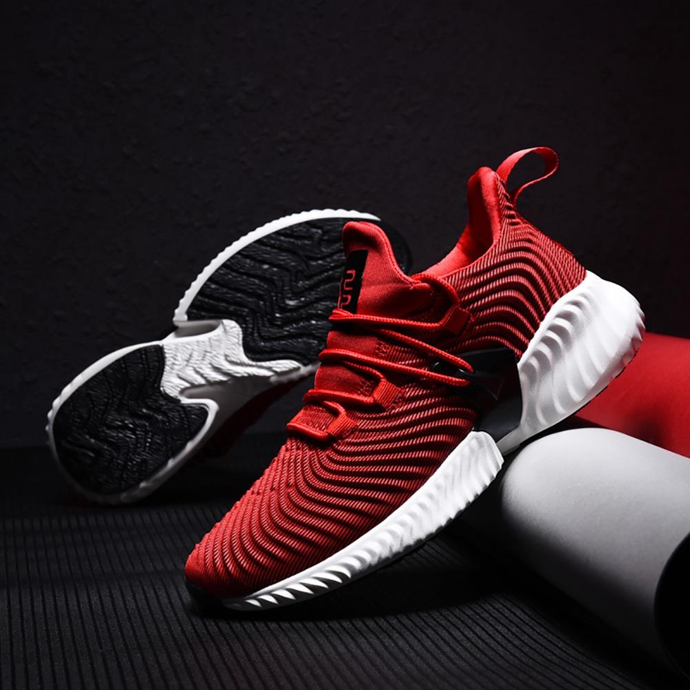 Men Fashion Casual Sneakers Lace-up Sports Shoes EU39.5 - Red