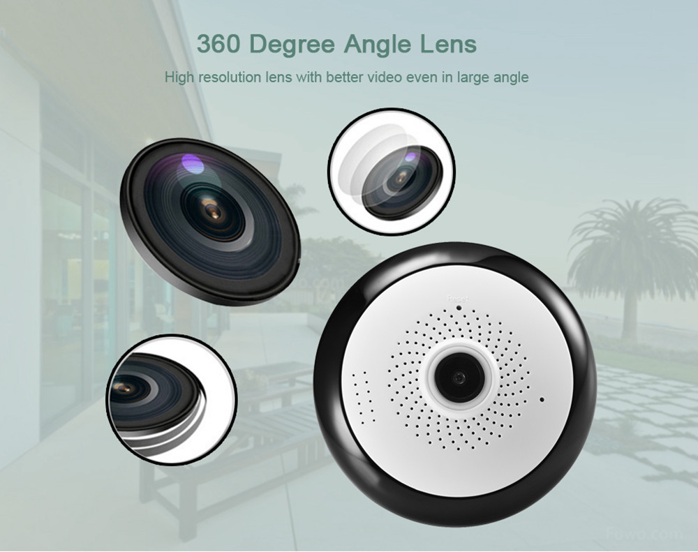 BESDER BES-VR302 1.3MP 960P Home Security Wifi IP Camera 360 Degree Panoramic Surveillance System Camera - White EU Plug