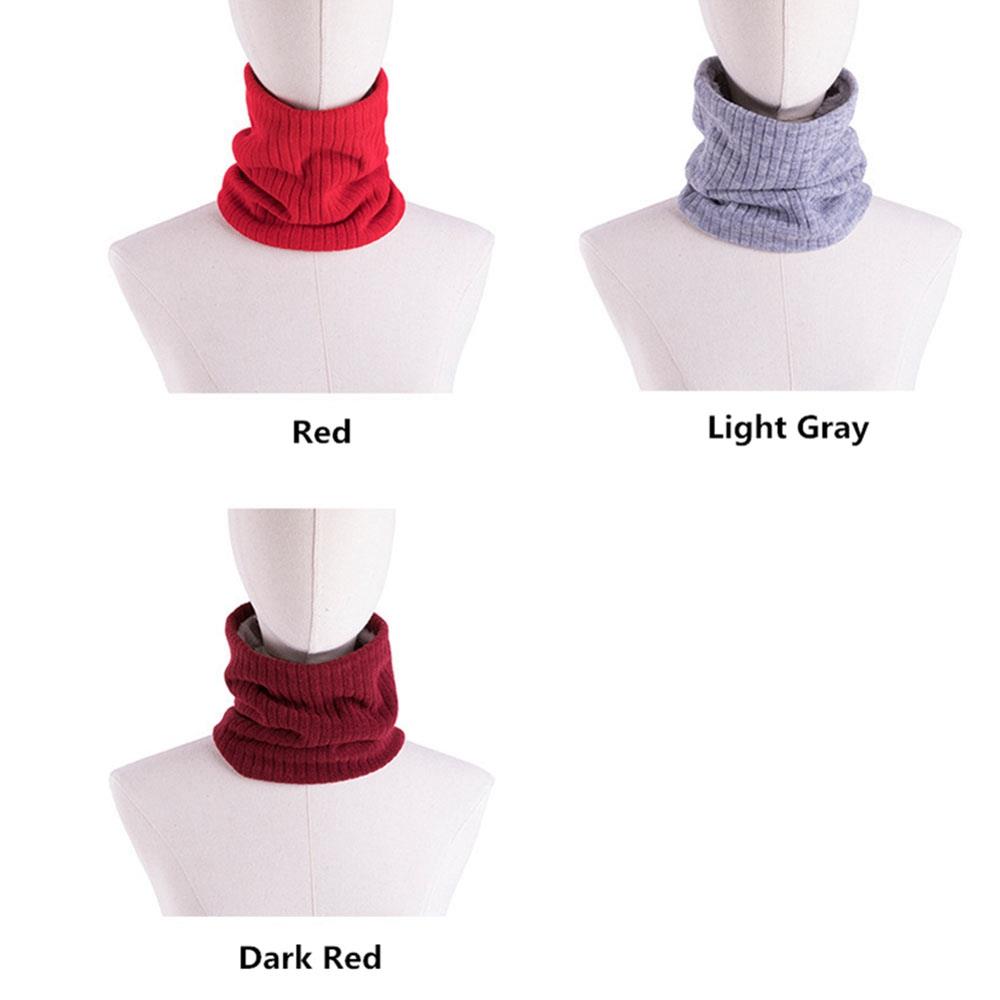 S02 Unisex Winter Casual Cashmere Knitting Warm Pure Color Scarf Neck Warmer - Pink