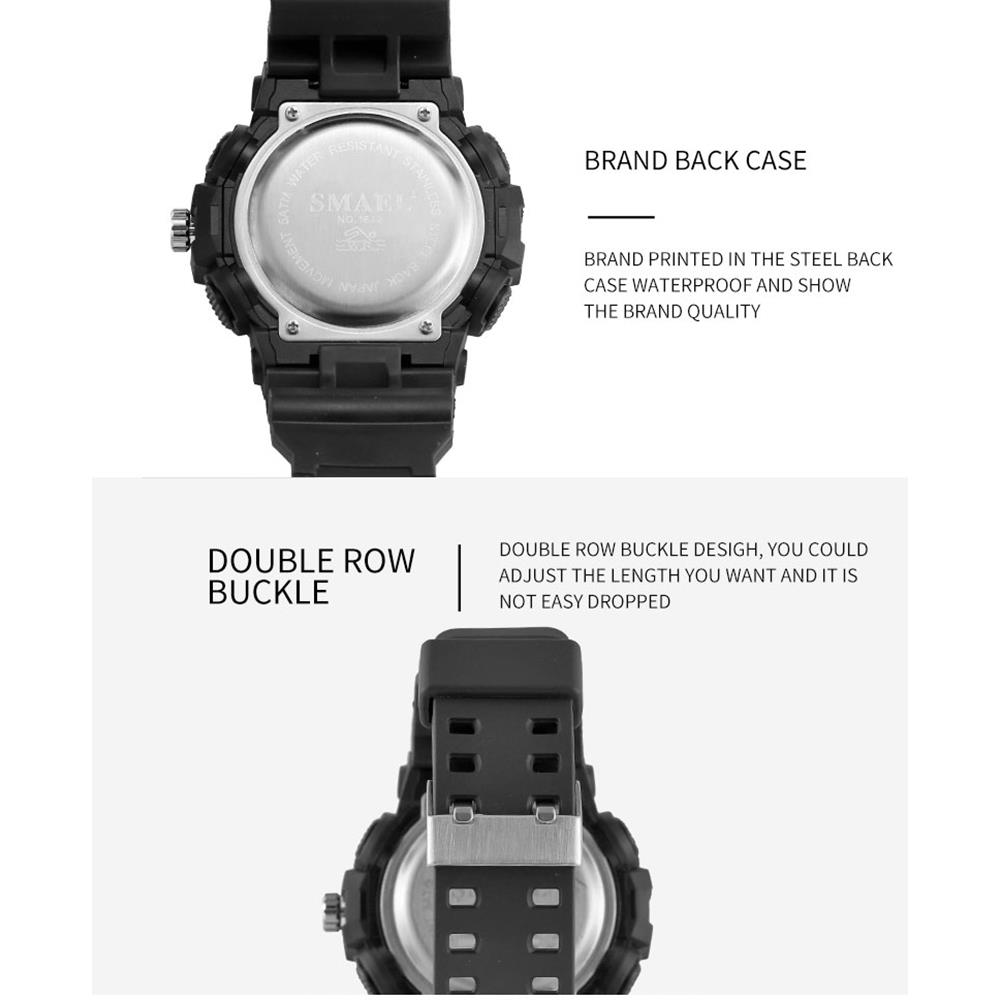 SMAEL 1642 Men Casual Digital Quartz Sports Wrist Watch - Black + White