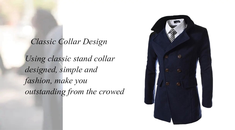 C01 Men Winter Casual Warm Turn-down Collar Coat Windbreaker Jacket Size 3XL - Black