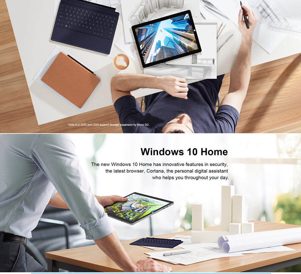 Teclast X6 Pro 2 in 1 Tablet PC Intel Core m3-7Y30 Dual Core 12.6" IPS 3K 2880*1920 8GB RAM 256GB SSD Windows 10 - Silver