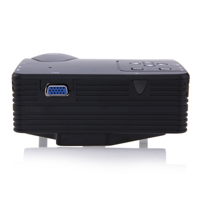 LZ-H80 1080P HD 80 LM Portable LED LCD Game Projector with HDMI SD CARD USB VGA Slots 400:1 Contrast Black