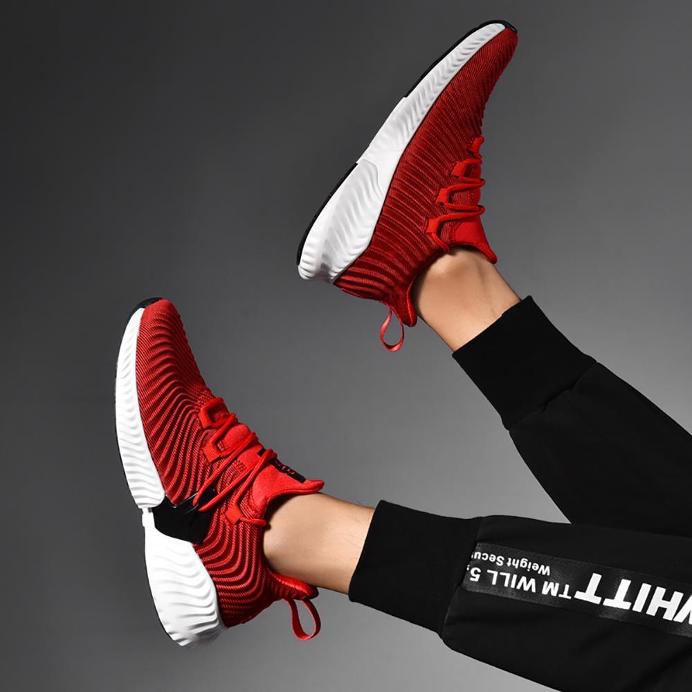Men Fashion Casual Sneakers Lace-up Sports Shoes EU39.5 - Red