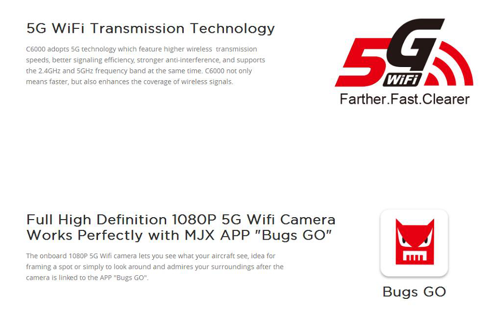 MJX Bugs 3 Pro B3Pro GPS 5G WiFi FPV Brushless RC Drone with C6000 1080P Camera Follow Me Mode RTF - Two Battery