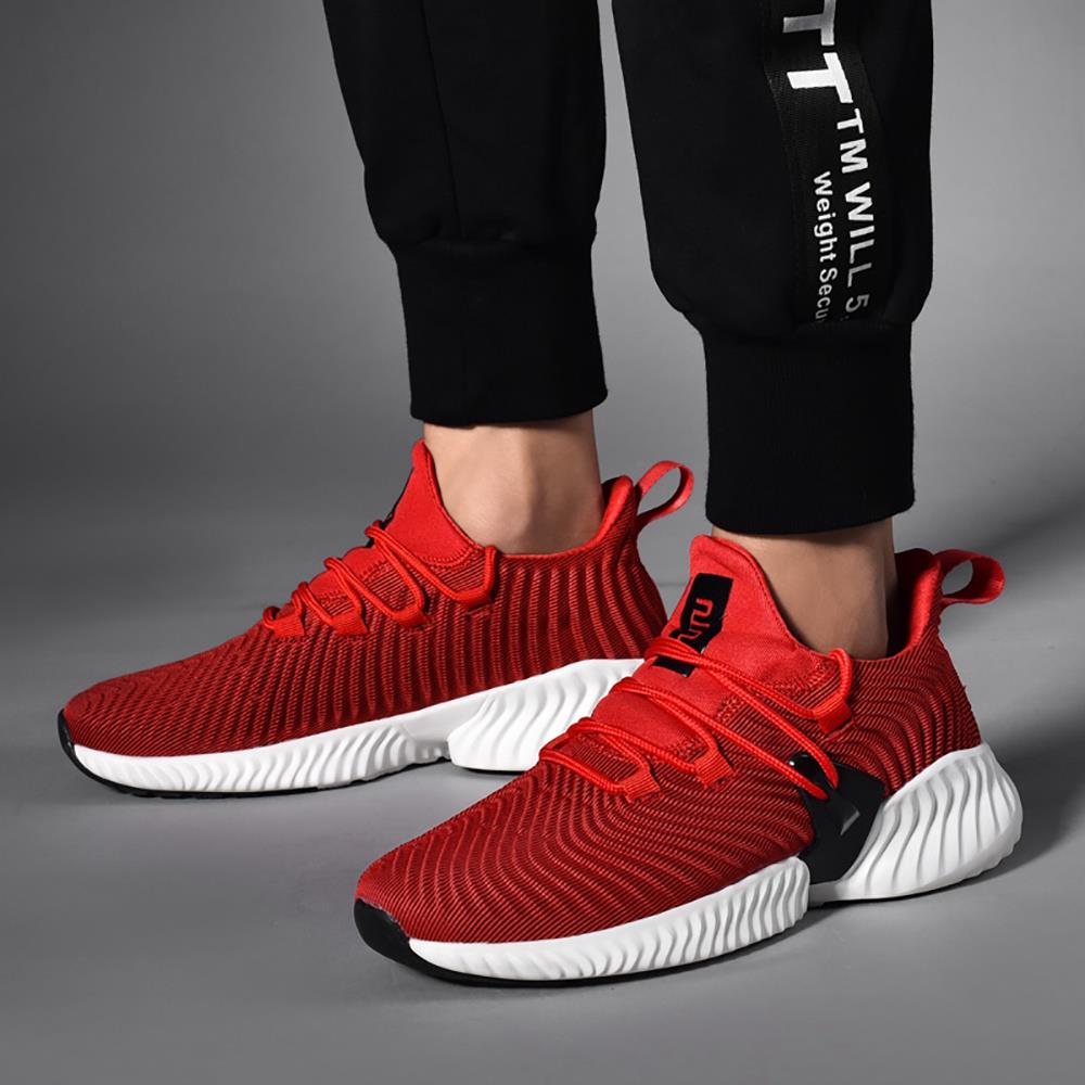 Men Fashion Casual Sneakers Lace-up Sports Shoes EU39.5 - Red