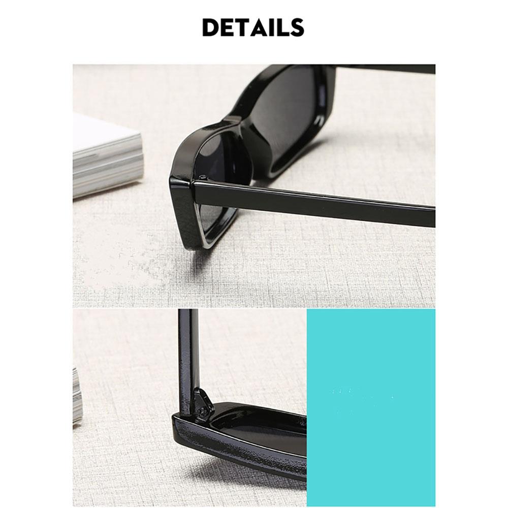 S17072 Women Vintage Sunglasses Owl Rectangle Narrow Small Frame Retro Lens - Black