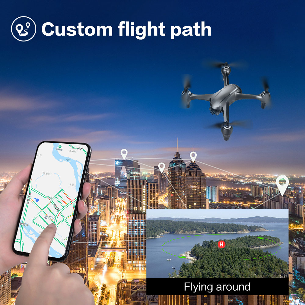 SMRC ICAT2 1080P 5G Wifi FPV GPS Brushless RC Drone Follow Me Mode - RTF