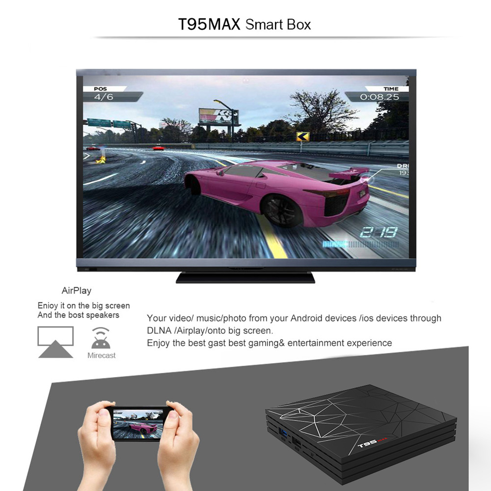 T95 MAX Allwinner H6 4GB/64GB 6K TV Box Android 7.0 WiFi LAN USB3.0 HDMI
