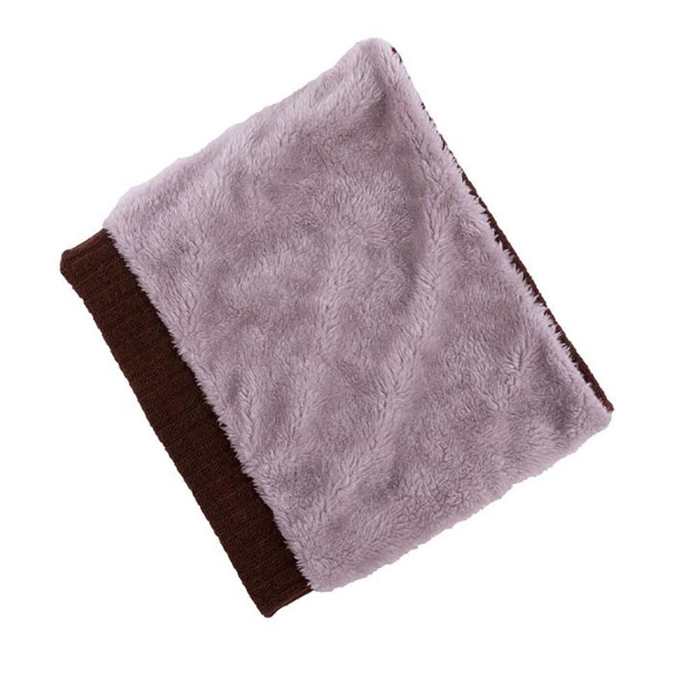 S02 Unisex Winter Casual Cashmere Knitting Warm Pure Color Scarf Neck Warmer - Pink