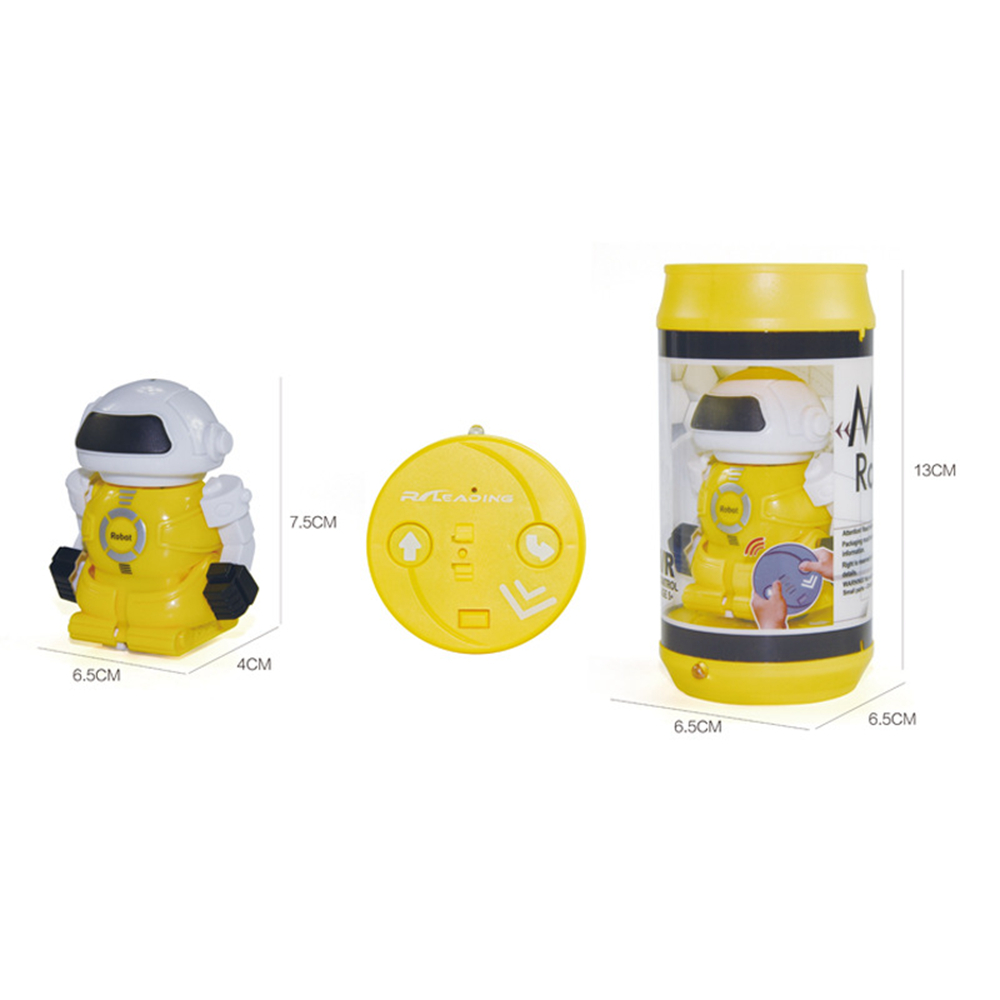 Coke Can Mini 2CH Infrared Remote Control RC Robot Kids Gift - Yellow