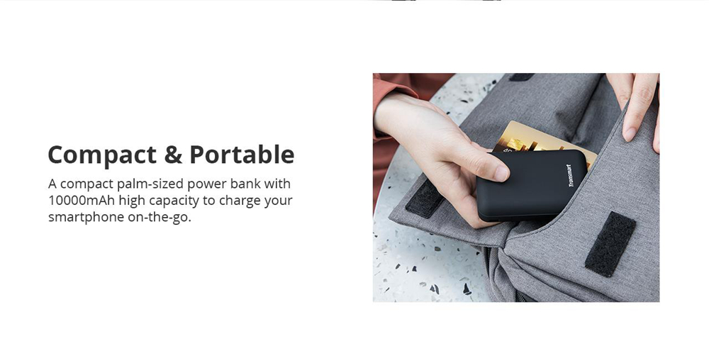 Tronsmart PB10 10000mAh Mini Power Bank with Digital LED Display for iPhone Samsung