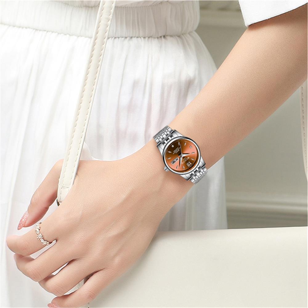 WLISTH S507 Women Casual Business Quartz Wrist Watch Stainless Steel Strap - Rose Gold