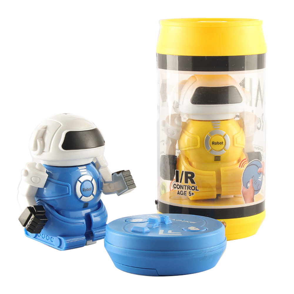 Coke Can Mini 2CH Infrared Remote Control RC Robot Kids Gift - Blue