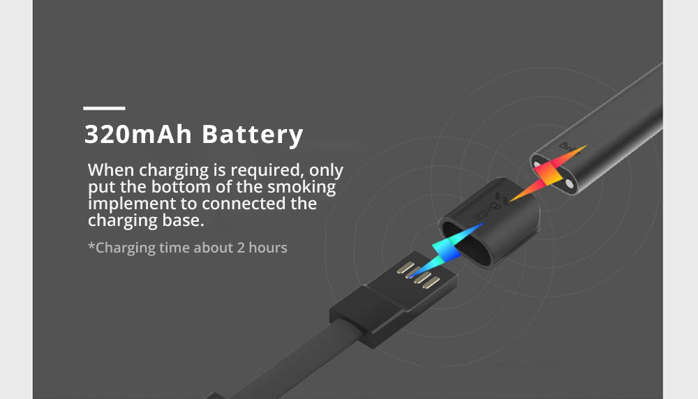 APOLLO BREZ E-Cigarette Kit Replaceable Cartomizer 320mAh Battery 1ml Tank - Black