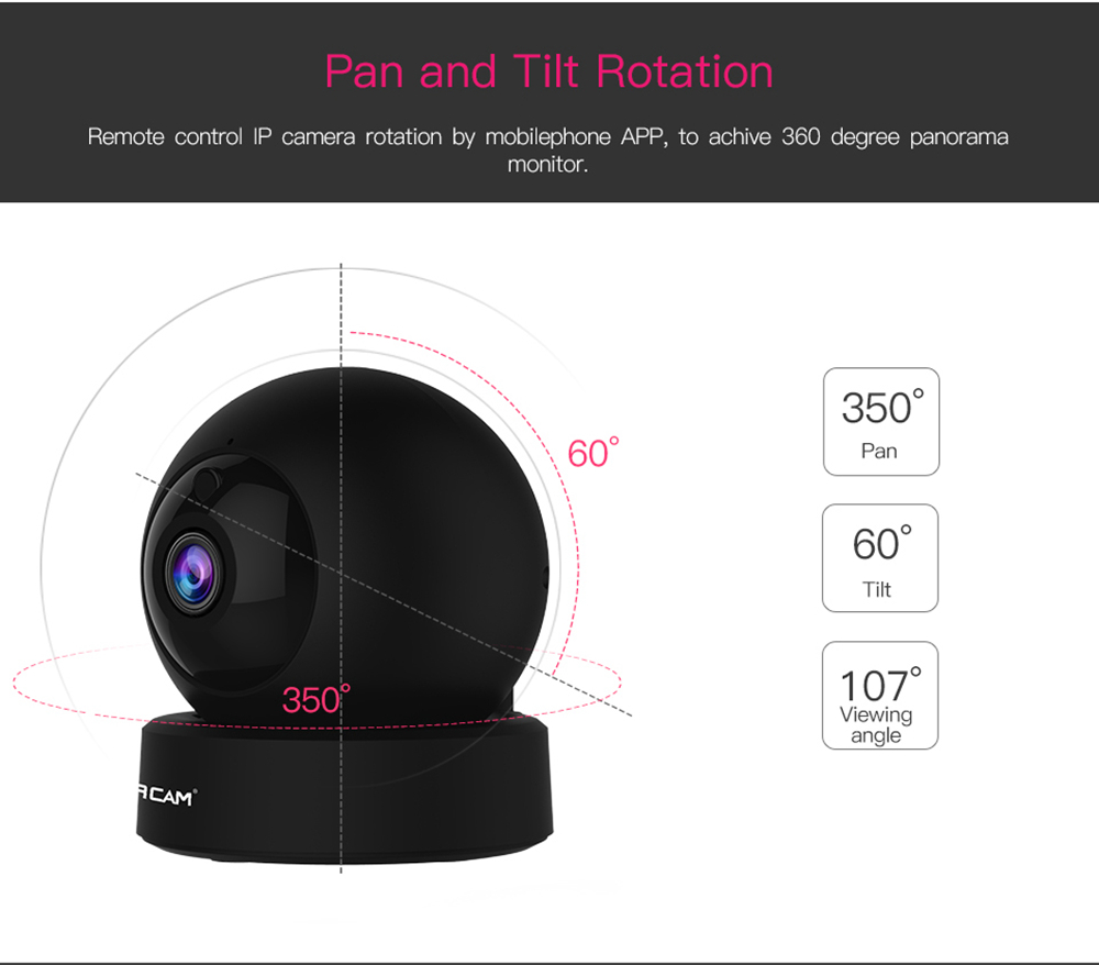 Vstarcam G43S 1080P 2MP Wifi IP Camera Home Security IR-Cut Night Vision Baby Monitor - Black UK Plug
