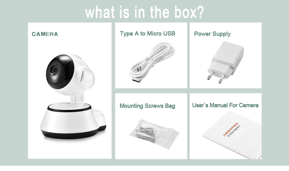 BESDER BES-N101 720P Smart WiFi Home Security IP Camera Audio Record Surveillance Baby Monitor - White EU Plug