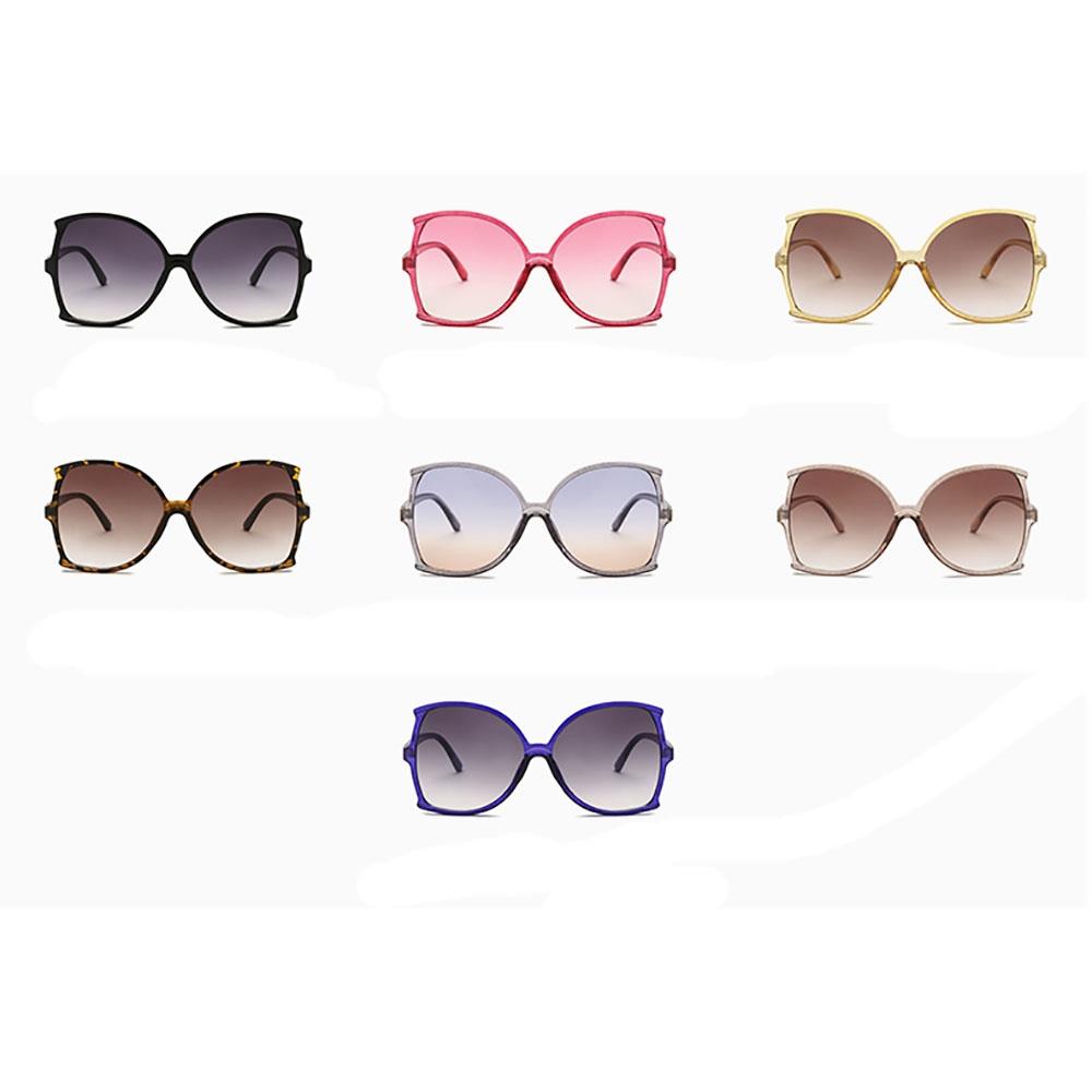 S8030 Women Vintage Fishtail Street Shot Sequin Frame Sunglasses - Brown