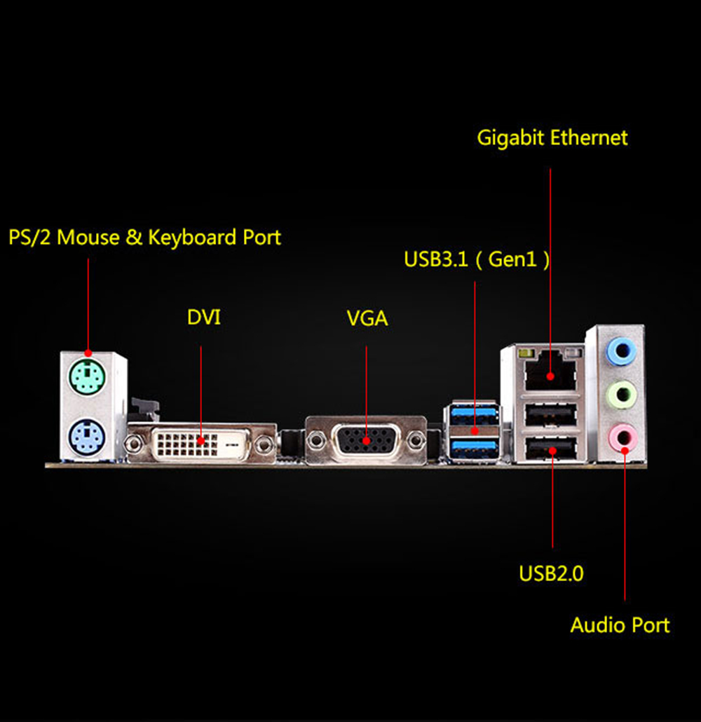 Colorful C.H310M-K PRO V20 Motherboard Intel LGA 1151 mATX DDR4 SATA3 PCI-E3.0 USB3.0 VGA+DVI - Black