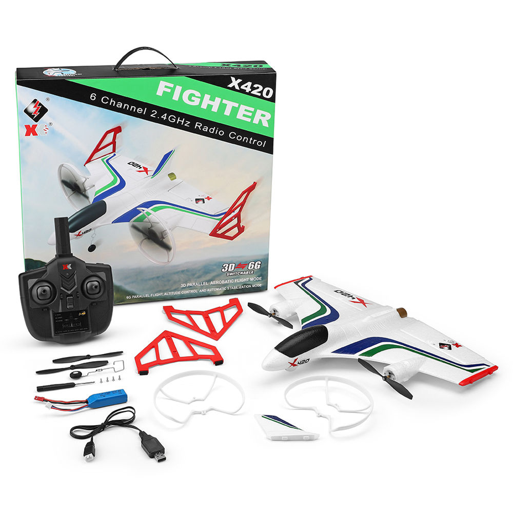 XK X420 2.4G 6CH VTOL Vertical Take-off And Landing EPP Wingspan 420mm 3D Model RC Airplane RTF