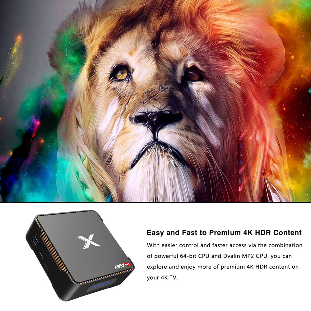 A95X MAX S905X2 2GB DDR4 32GB eMMC 4K Android TV Box Support SATA 2.5 Inch HDD Dual Band WiFi Bluetooth Gigabit LAN USB3.0*3 Video Recording with LED Display