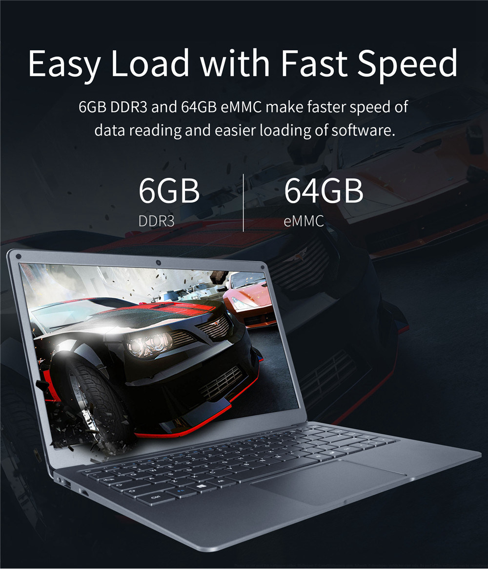 Jumper EZbook X3 Laptop Intel Apollo Lake N3350 Quad Core 13.3 Inch IPS FHD 1920*1080 Windows 10 6GB RAM 64GB ROM - Grey