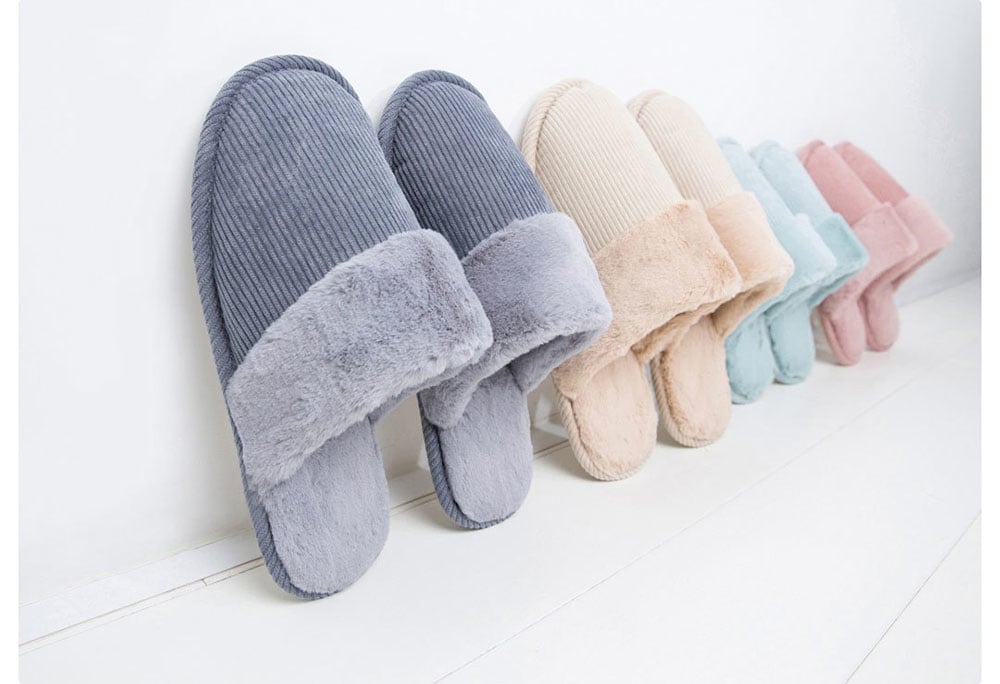 Xiaomi One Cloud Men Elegant Style Solid Color Home Cotton Slippers EU 43-44 - Gray