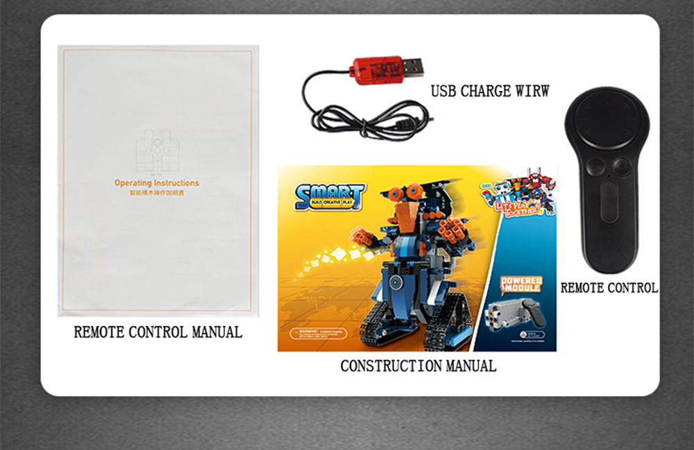 MoFun M2 BB13002 349PCS 2.4G 4CH DIY Smart Remote Control Building Block RC Robot Toy