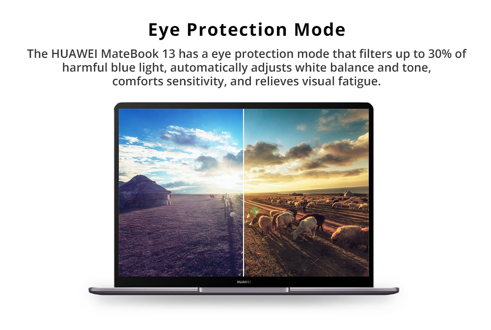 Huawei MateBook 13 Laptop Intel Core i5-8265U Quad Core 13" Fingerprint IPS 2K Screen 2160*1440 Windows 10 8GB RAM 512GB SSD - Silver