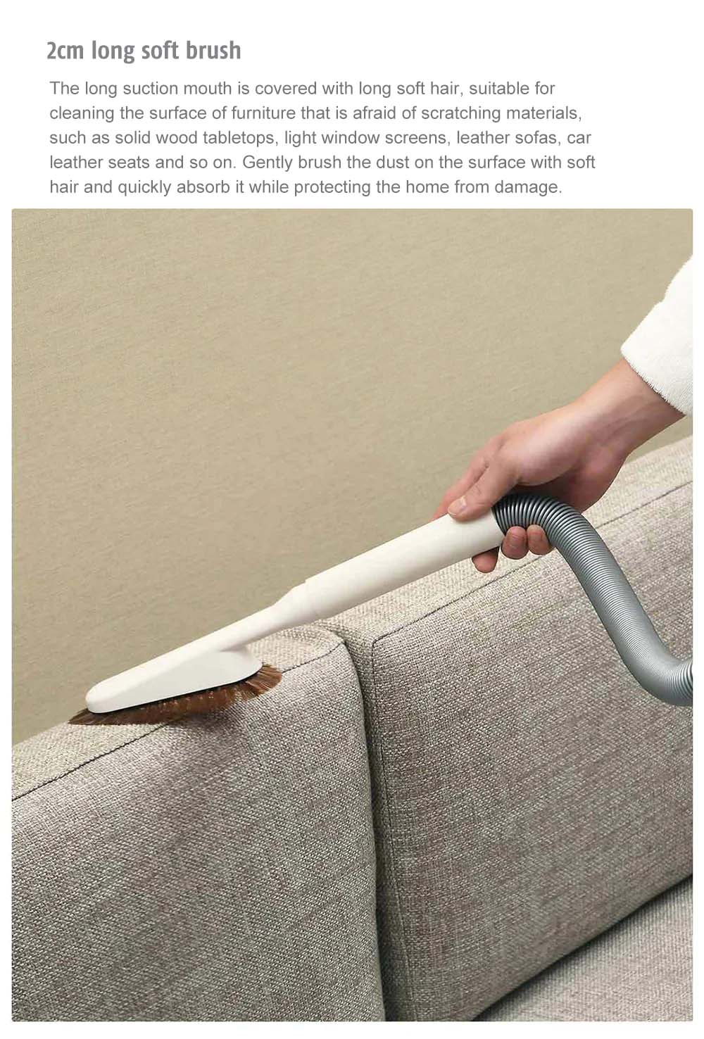 Xiaomi Deerma DX800S Vacuum Cleaner Lightweight Back Carrying Multi-energy Brush Head Double Circulation System Side spin Net Filter - White