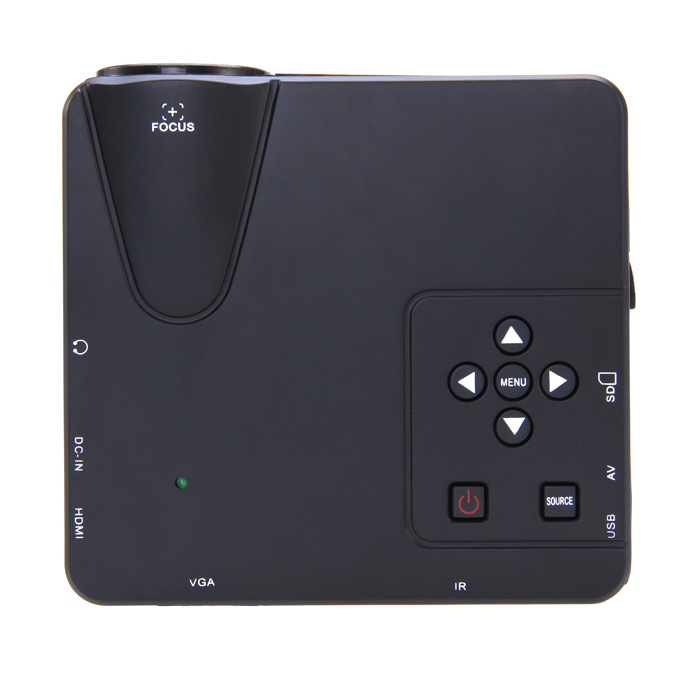 LZ-H80 1080P HD 80 LM Portable LED LCD Game Projector with HDMI SD CARD USB VGA Slots 400:1 Contrast Black