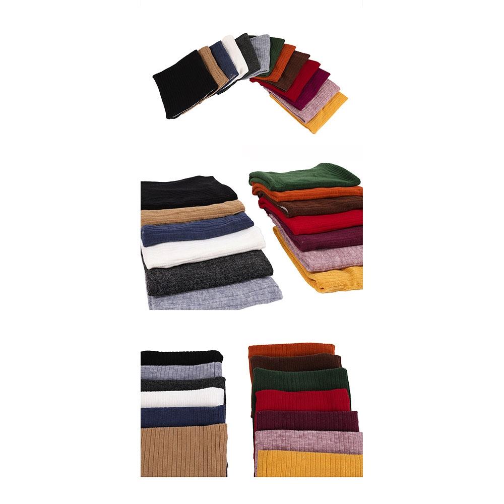 S02 Unisex Winter Casual Cashmere Knitting Warm Pure Color Scarf Neck Warmer - Pink