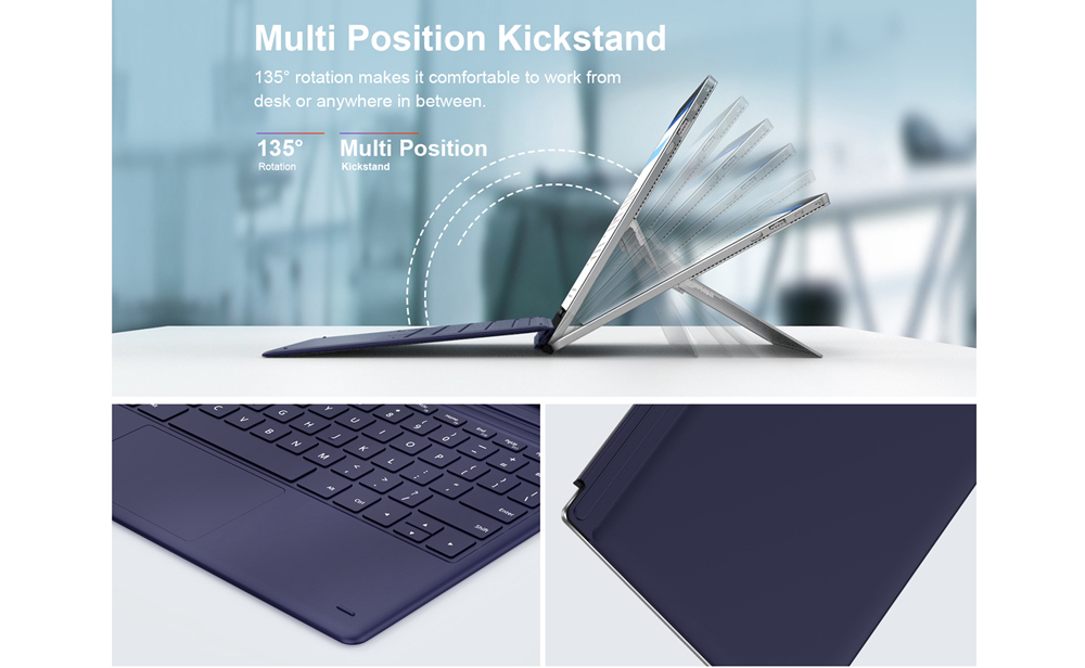 Teclast X6 Pro 2 in 1 Tablet PC Intel Core m3-7Y30 Dual Core 12.6" IPS 3K 2880*1920 8GB RAM 256GB SSD Windows 10 - Silver