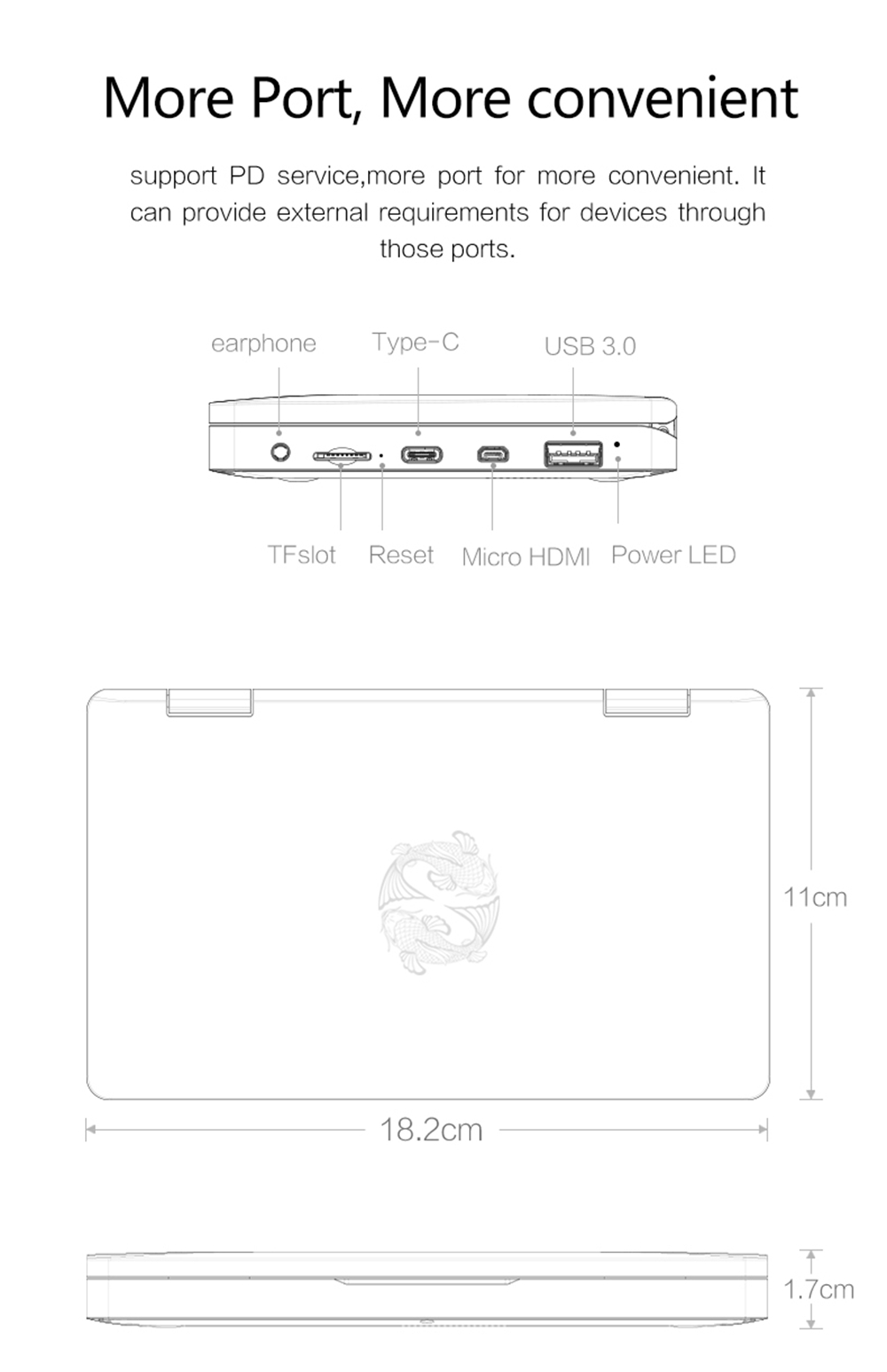 One Netbook One Mix 2S Yoga Pocket Laptop Intel Core M3-8100Y Dual Core Touch ID 7" IPS Screen 1920*1200 Windows 10 8GB DDR3 512GB PCI-E SSD - Red