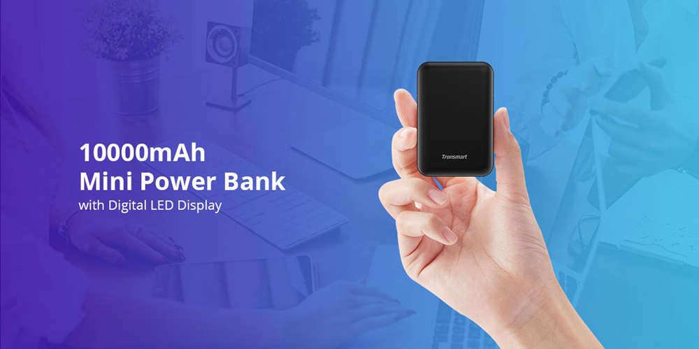 Tronsmart PB10 10000mAh Mini Power Bank with Digital LED Display for iPhone Samsung