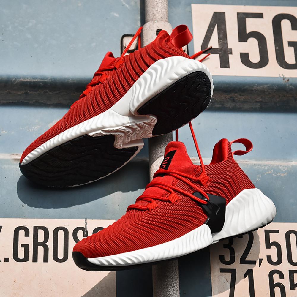 Men Fashion Casual Sneakers Lace-up Sports Shoes EU39.5 - Red