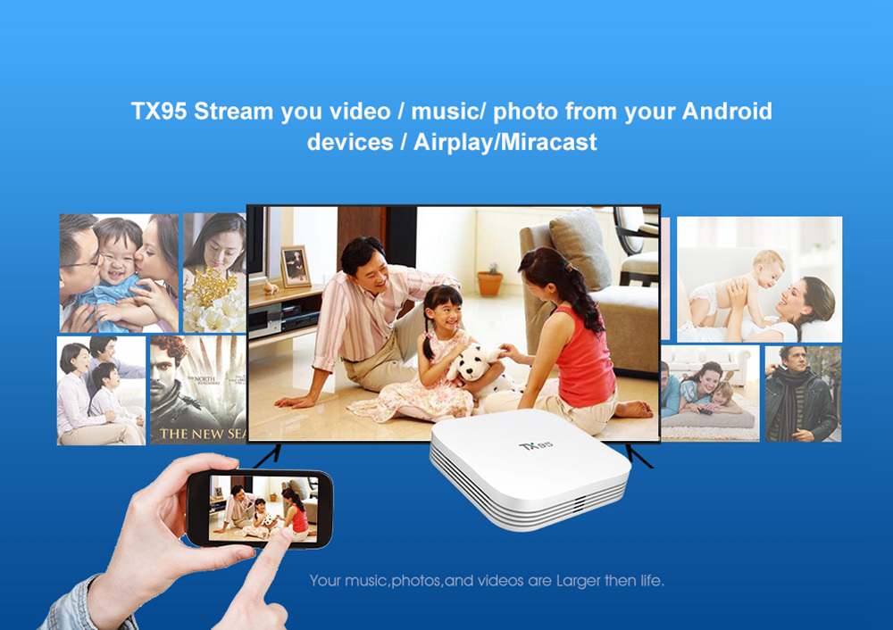 TANIX TX95W Amlogic S905W Android 7.1.2 2GB/16GB 4K TV Box Dual Band WiFi Bluetooth LAN HDMI KODI 17.6