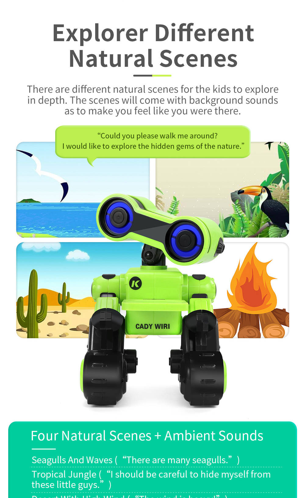 JJRC R13 CADY WIRI Touch Control Programmable Dancing RC Robot Colorful Lights Kids Toys - Yellow