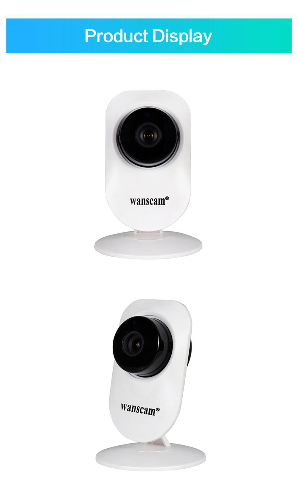 Wanscam HW0026 720P WiFi IP Camera Night Vision Alarm Function Motion Detection Two-Way Intercom - White