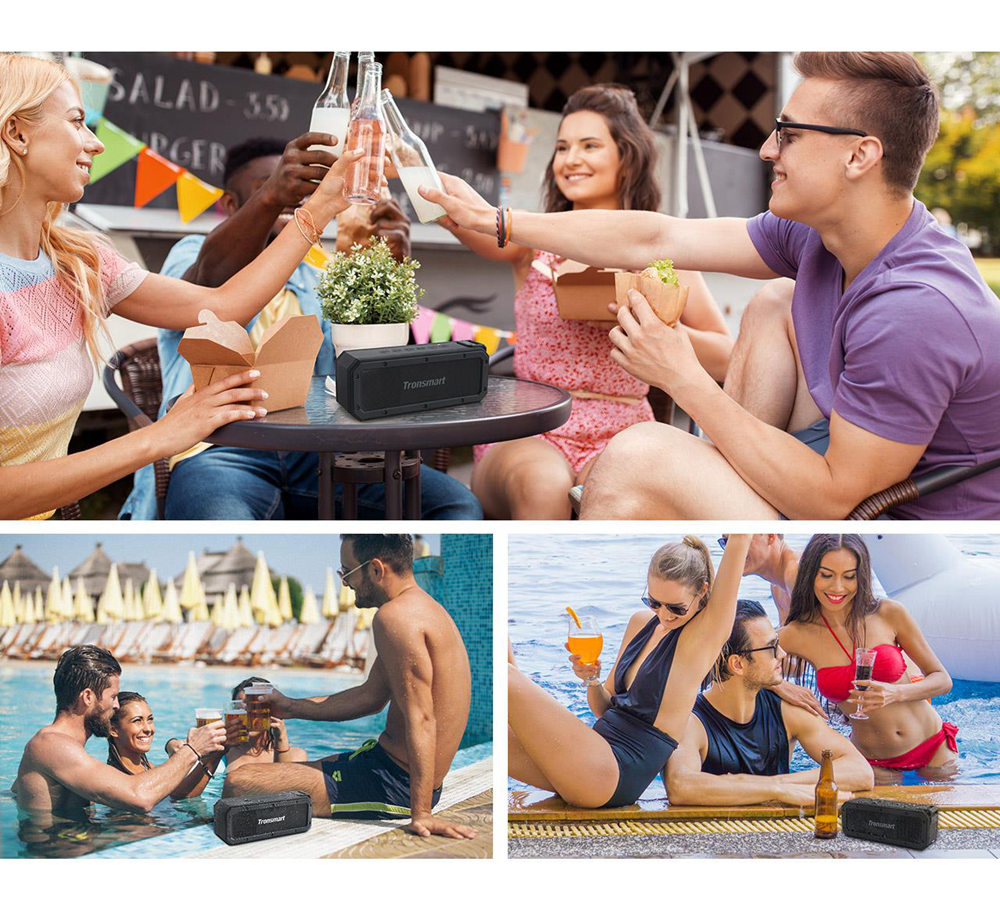 Tronsmart Element Force+ Portable Bluetooth Speaker with IPX7 Waterproof, Bass Sound, 15H Playtime, Supports TWS & NFC