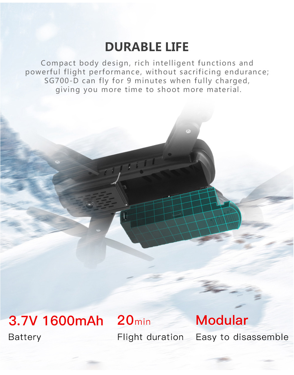 SG700-D 1080P WiFi FPV Foldable RC Drone Optical Flow Positioning RTF - Black
