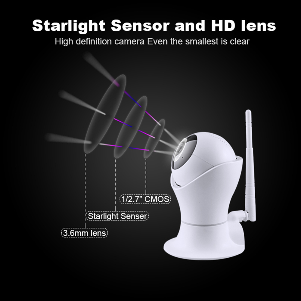 JINVISECURITY JV-SW2M10 1080P Wifi Smart Remote IP Camera IR-Cut Night Vision Voice Intercom - White UK Plug