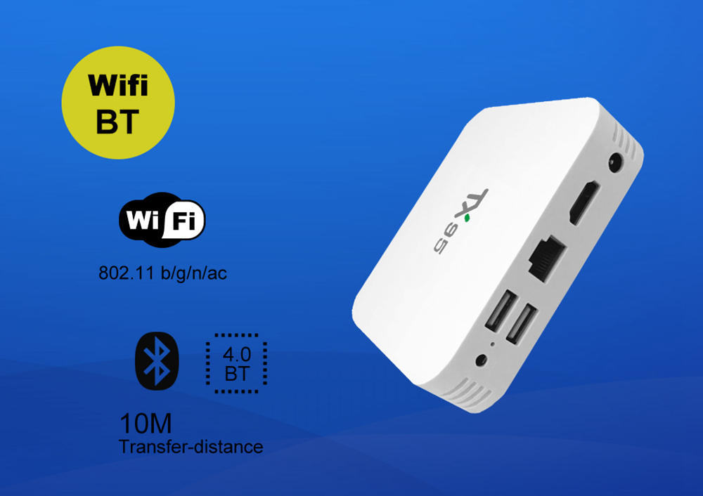 TANIX TX95W Amlogic S905W Android 7.1.2 2GB/16GB 4K TV Box Dual Band WiFi Bluetooth LAN HDMI KODI 17.6